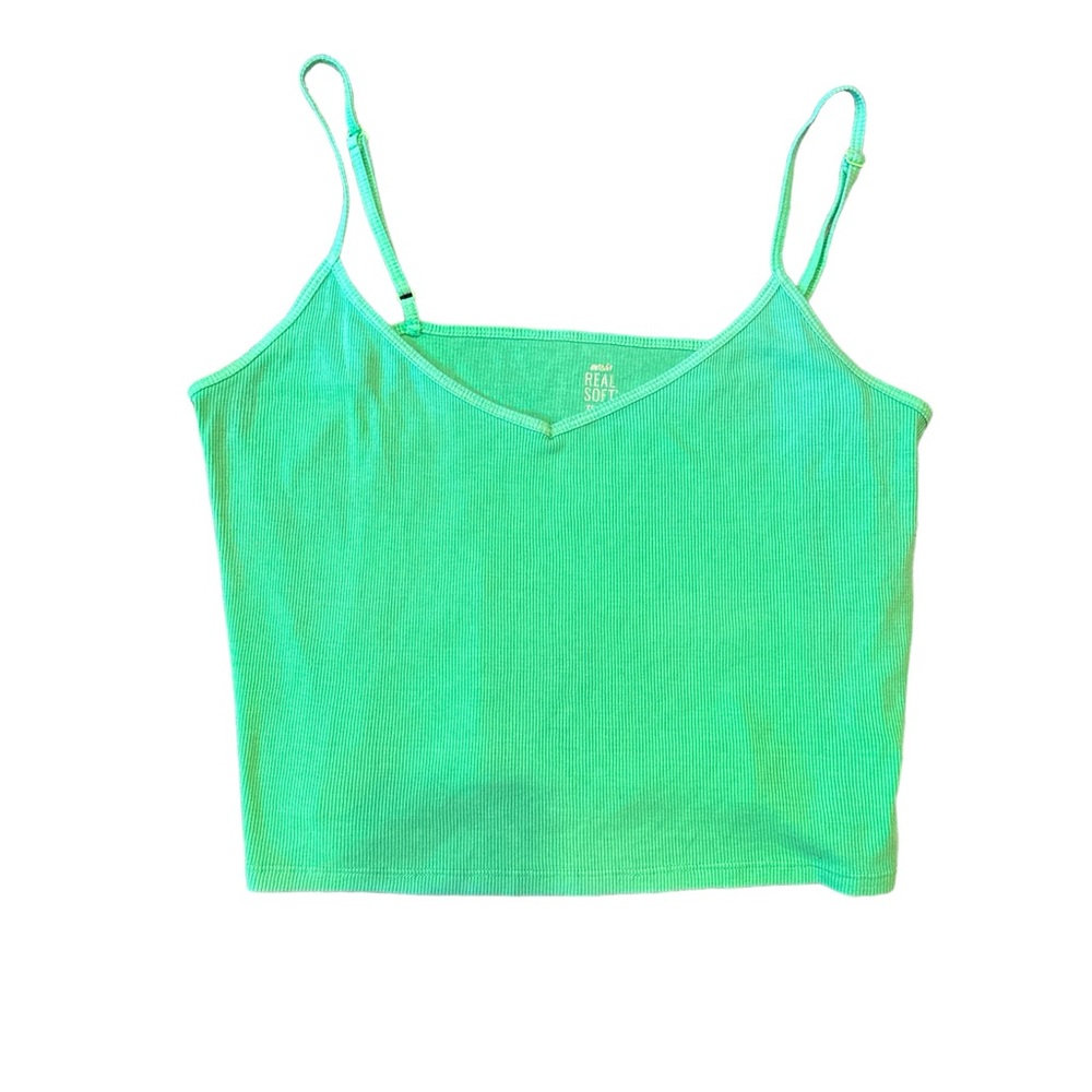 Aerie Real Soft Green Ribbed Tank